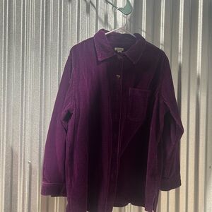 VINTAGE L.L.BEAN Women’s Shirt Jacket Size L Petite Color Purple Buttons Up